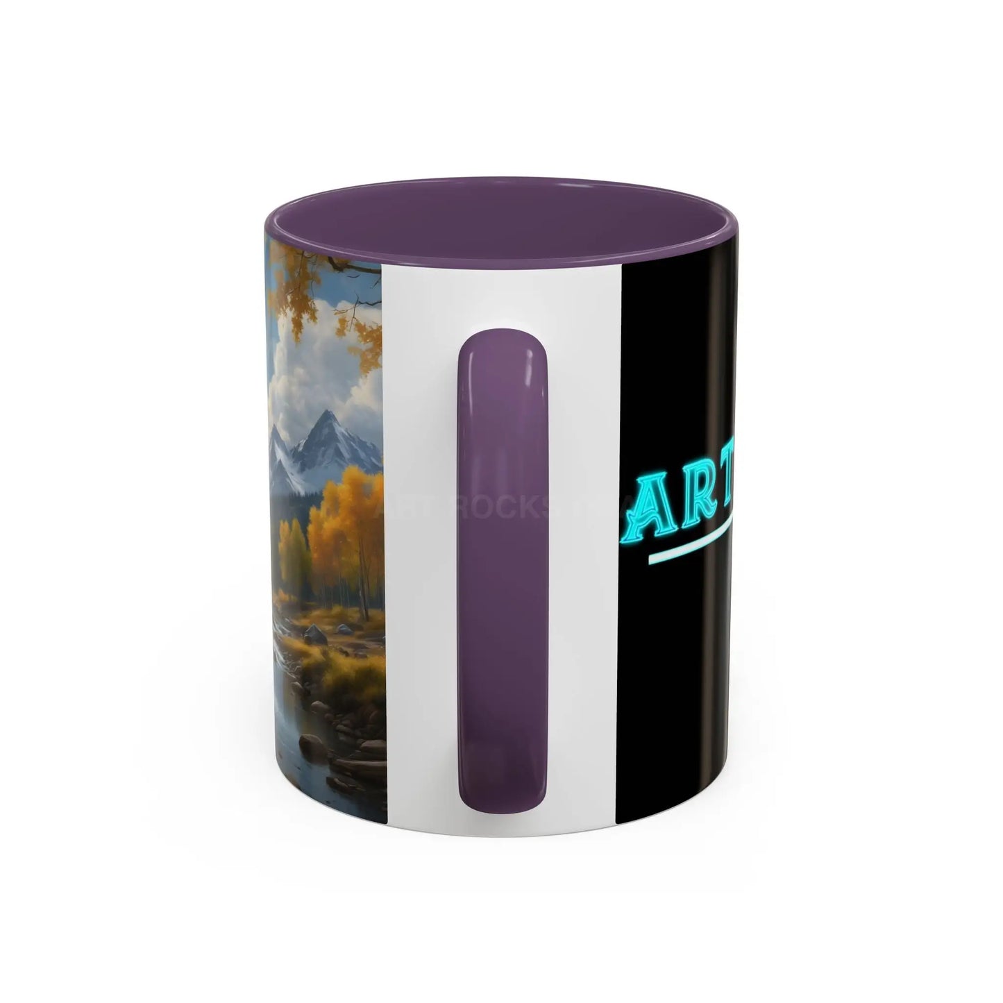 Coffee Mug — Mountain River with Aspen Trees Accent (11/15 oz) - Mug