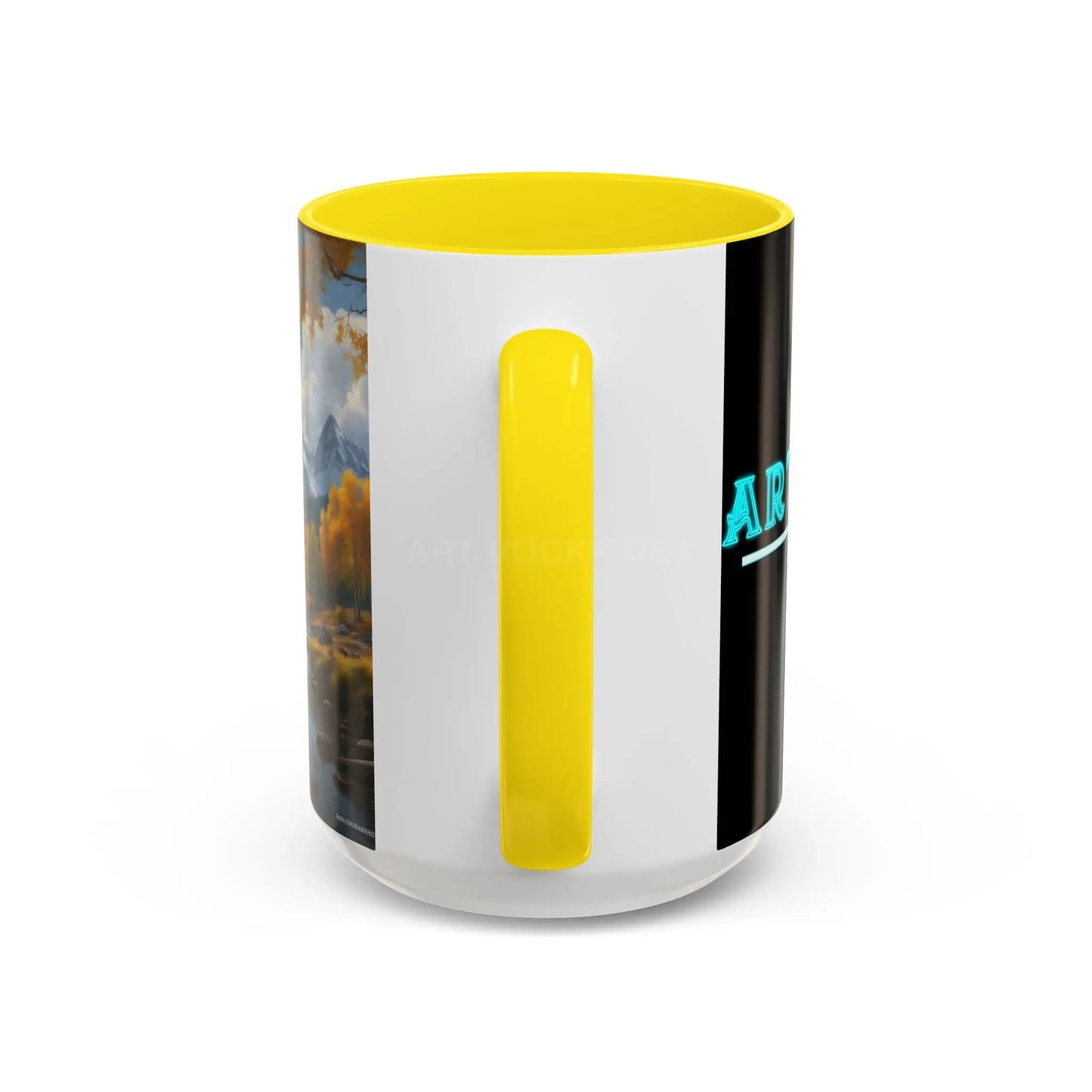 Coffee Mug — Mountain River with Aspen Trees Accent (11/15 oz) - Mug