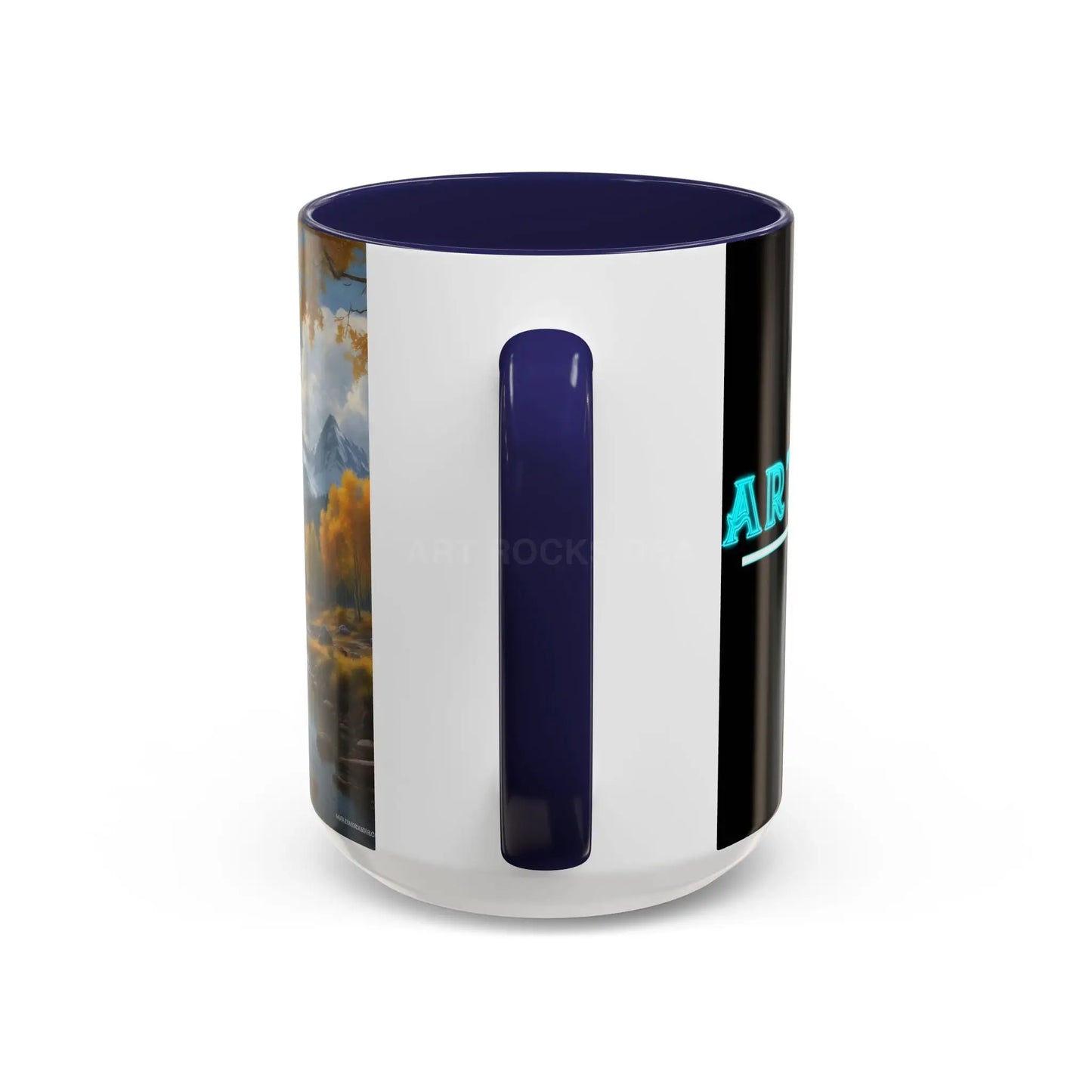 Coffee Mug — Mountain River with Aspen Trees Accent (11/15 oz) - Mug
