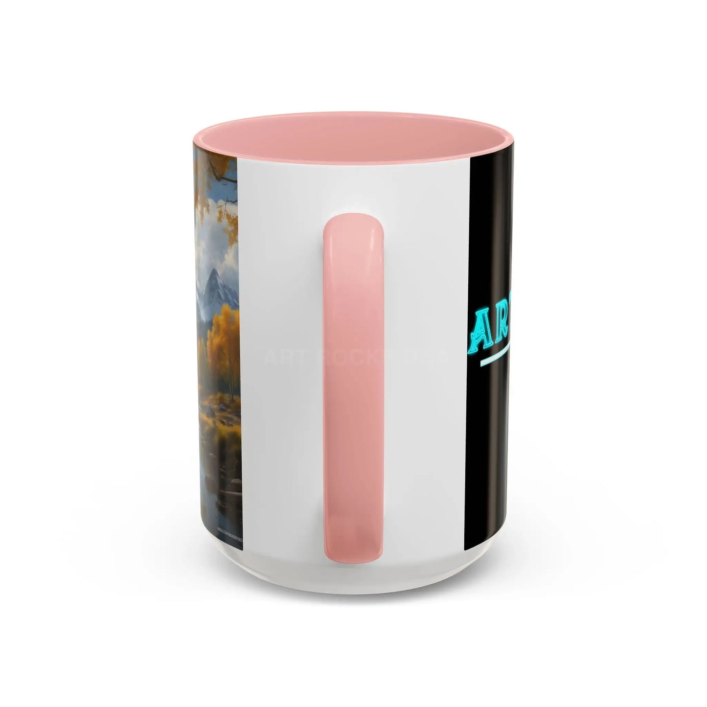 Coffee Mug — Mountain River with Aspen Trees Accent (11/15 oz) - Mug