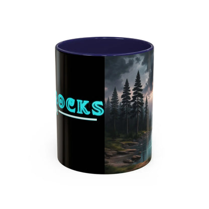 Coffee Mug — Scenic Lightning Lake Landscape Accent Mug - 11oz / Navy - Mug