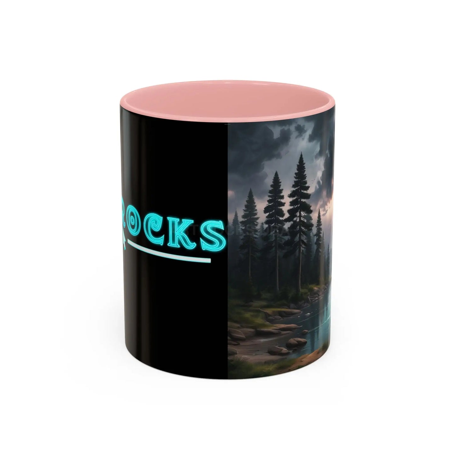Coffee Mug — Scenic Lightning Lake Landscape Accent Mug - 11oz / Pink - Mug
