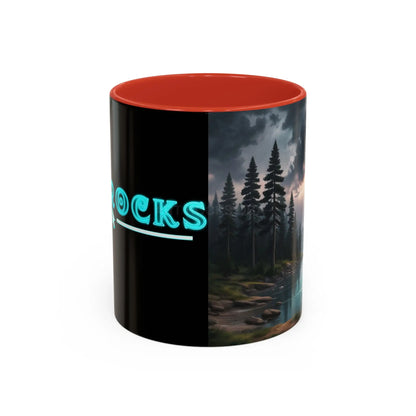 Coffee Mug — Scenic Lightning Lake Landscape Accent Mug - 11oz / Red - Mug