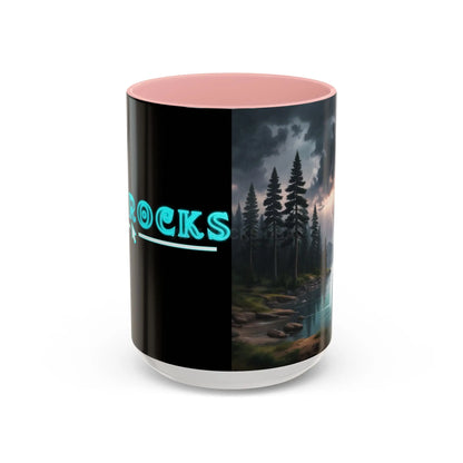 Coffee Mug — Scenic Lightning Lake Landscape Accent Mug - 15oz / Pink - Mug