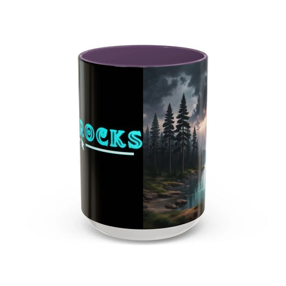Coffee Mug — Scenic Lightning Lake Landscape Accent Mug - 15oz / Purple - Mug