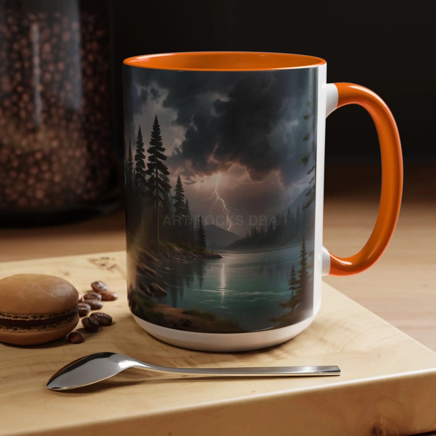 Coffee Mug — Scenic Lightning Lake Landscape Accent Mug - Mug
