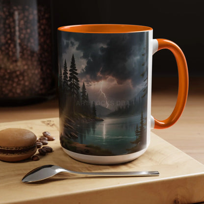 Coffee Mug — Scenic Lightning Lake Landscape Accent Mug - Mug