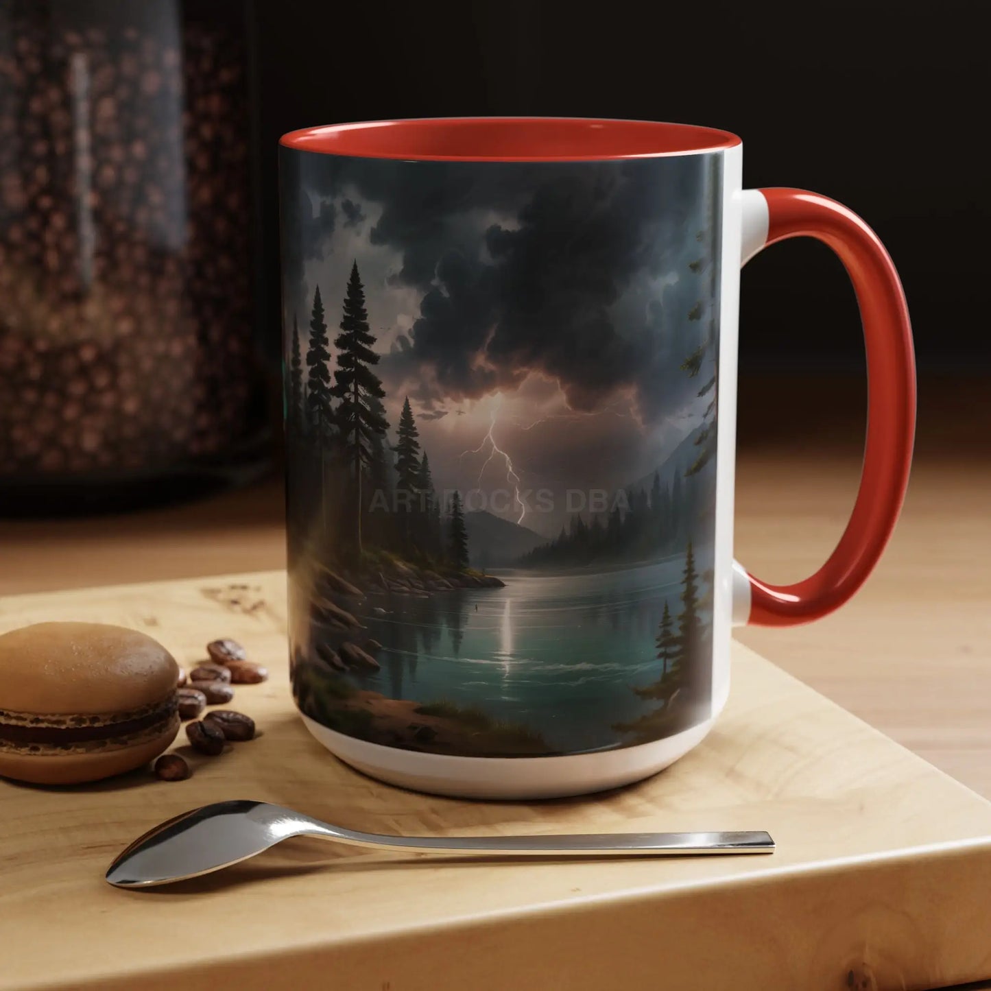 Coffee Mug — Scenic Lightning Lake Landscape Accent Mug - Mug