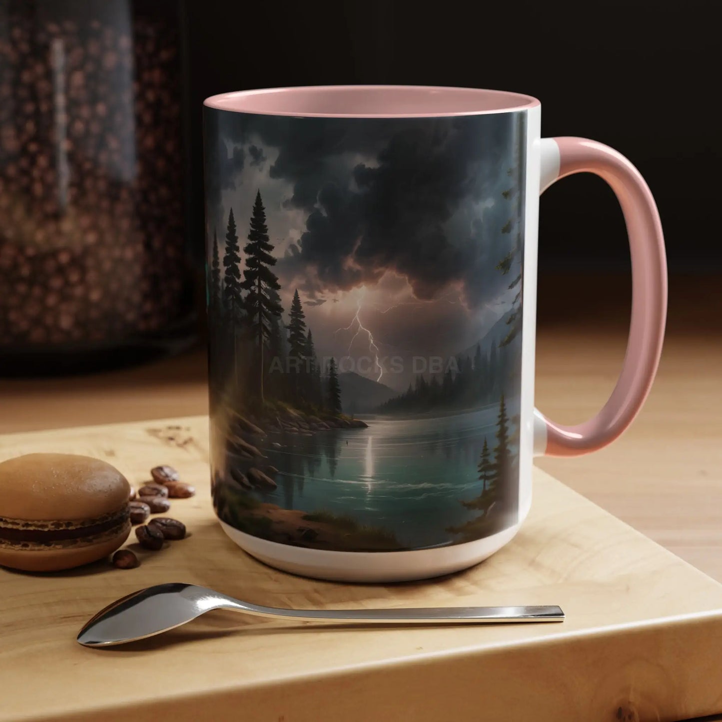Coffee Mug — Scenic Lightning Lake Landscape Accent Mug - Mug