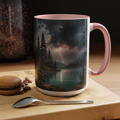Coffee Mug — Scenic Lightning Lake Landscape Accent Mug - Mug