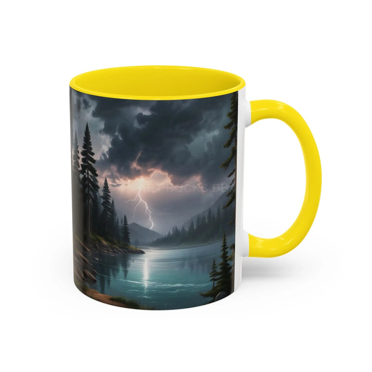 Coffee Mug — Scenic Lightning Lake Landscape Accent Mug - Mug