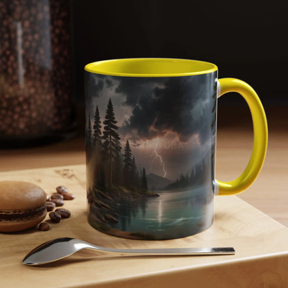 Coffee Mug — Scenic Lightning Lake Landscape Accent Mug - Mug