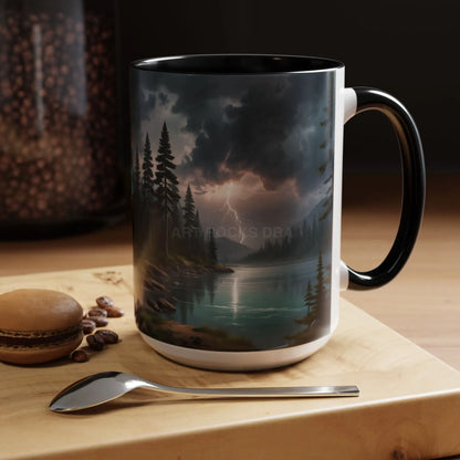 Coffee Mug — Scenic Lightning Lake Landscape Accent Mug - Mug
