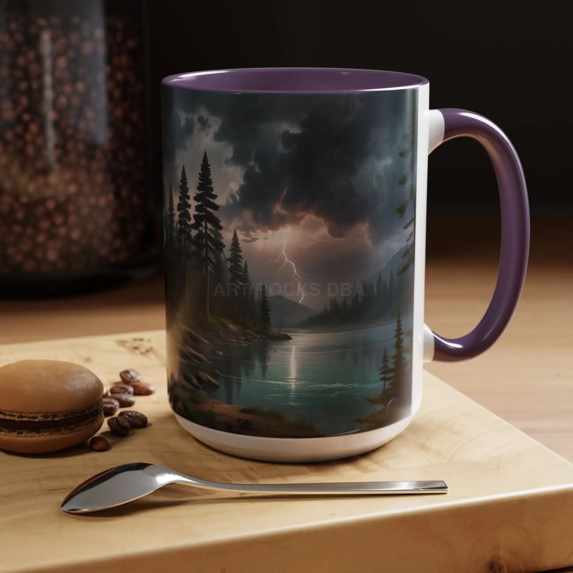 Coffee Mug — Scenic Lightning Lake Landscape Accent Mug - Mug