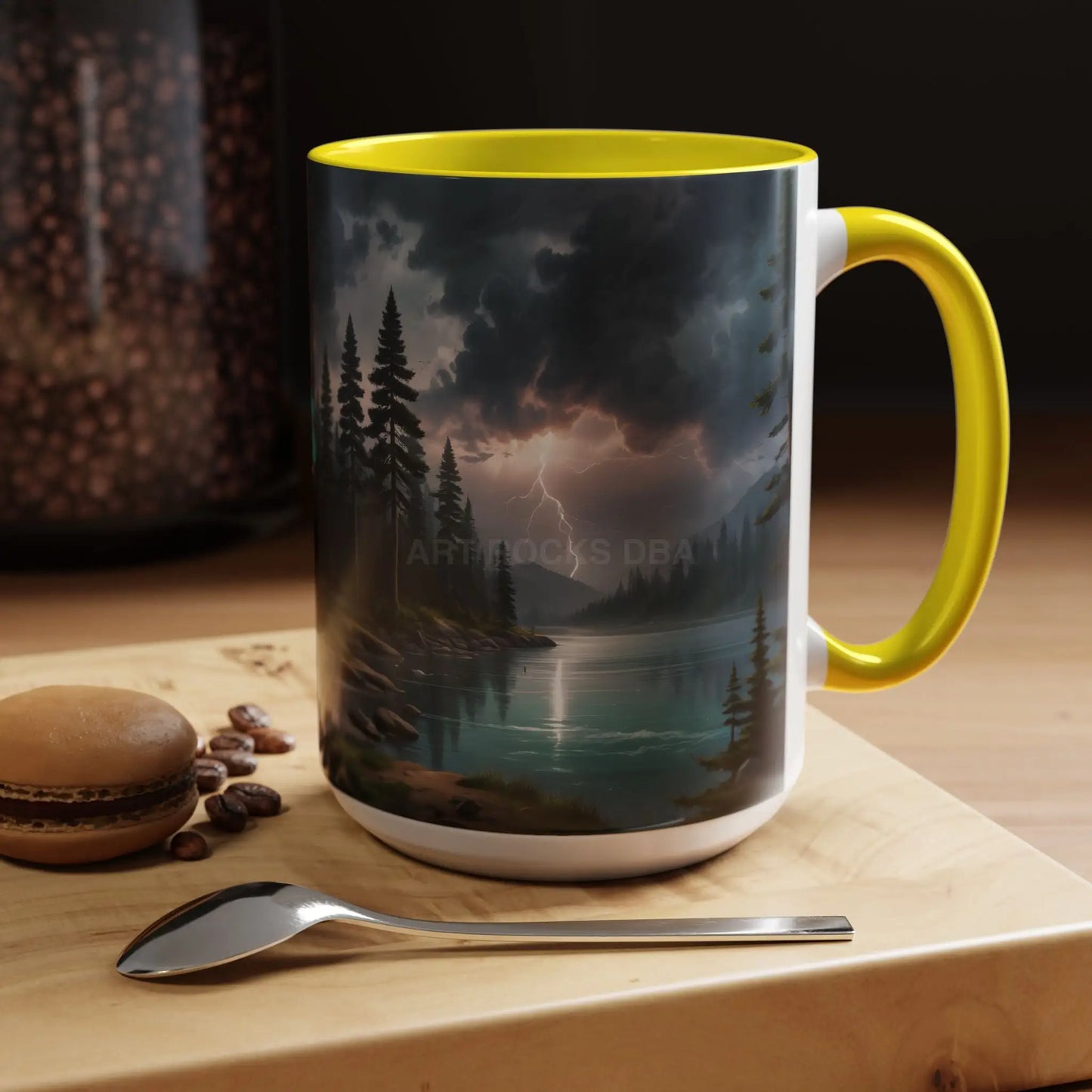 Coffee Mug — Scenic Lightning Lake Landscape Accent Mug - Mug