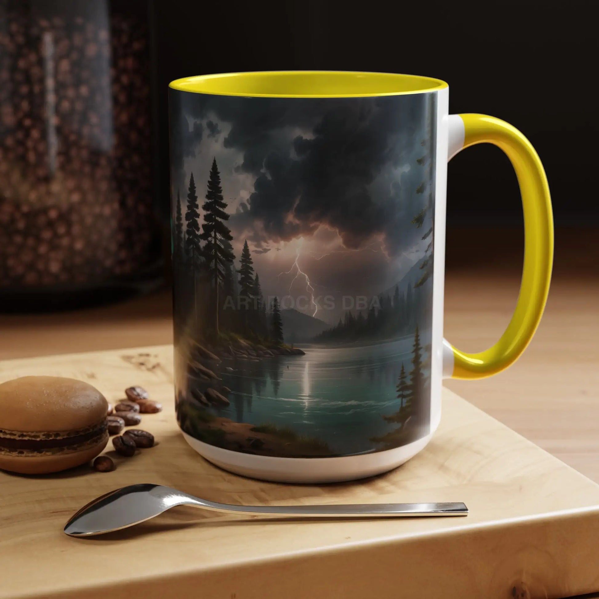 Coffee Mug — Scenic Lightning Lake Landscape Accent Mug - Mug