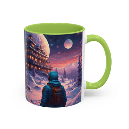 Coffee Mug — Winter Space Traveling with Backpacker (Accent 11/15oz) - Mug