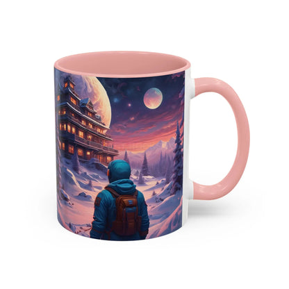 Coffee Mug — Winter Space Traveling with Backpacker (Accent 11/15oz) - Mug