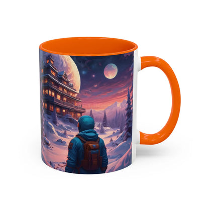 Coffee Mug — Winter Space Traveling with Backpacker (Accent 11/15oz) - Mug