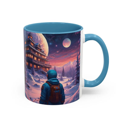 Coffee Mug — Winter Space Traveling with Backpacker (Accent 11/15oz) - Mug