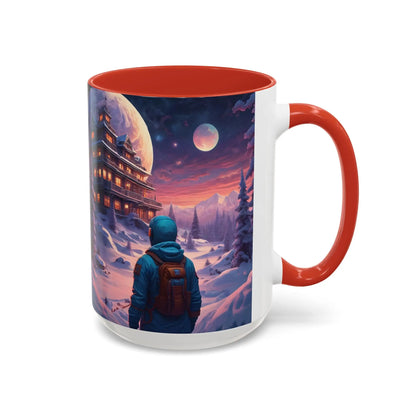 Coffee Mug — Winter Space Traveling with Backpacker (Accent 11/15oz) - Mug