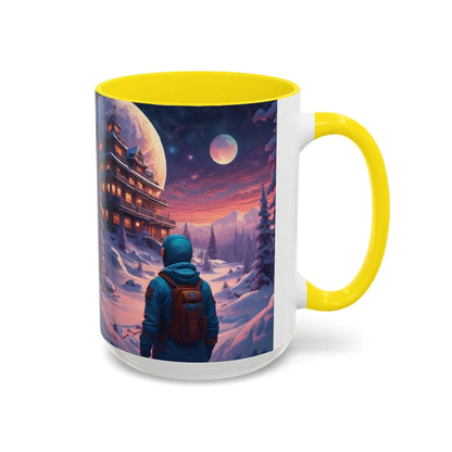 Coffee Mug — Winter Space Traveling with Backpacker (Accent 11/15oz) - Mug