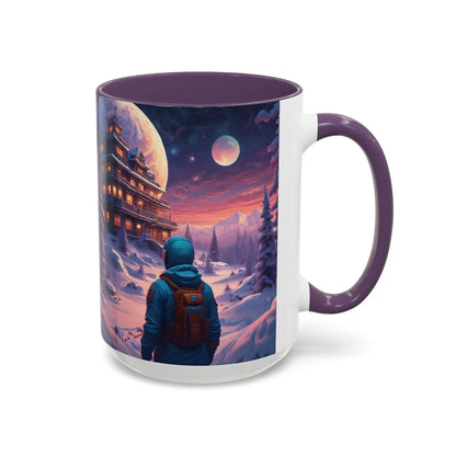 Coffee Mug — Winter Space Traveling with Backpacker (Accent 11/15oz) - Mug