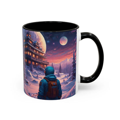 Coffee Mug — Winter Space Traveling with Backpacker (Accent 11/15oz) - Mug