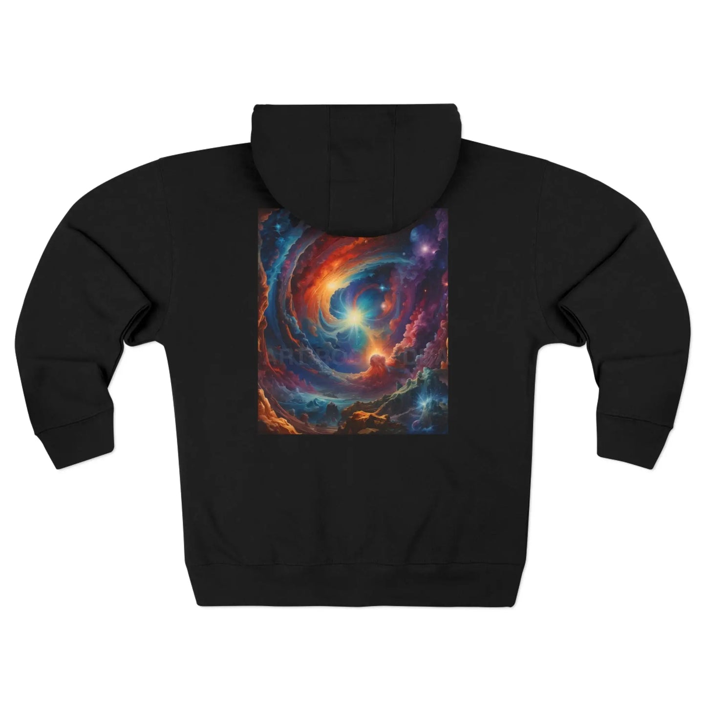 Colorful Cosmic Design Zip-Up Hoodie - XS / Black - Hoodie