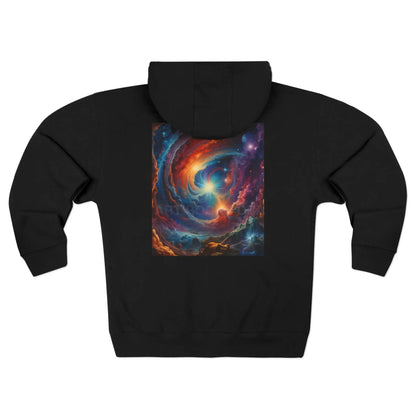 Colorful Cosmic Design Zip-Up Hoodie - XS / Black - Hoodie