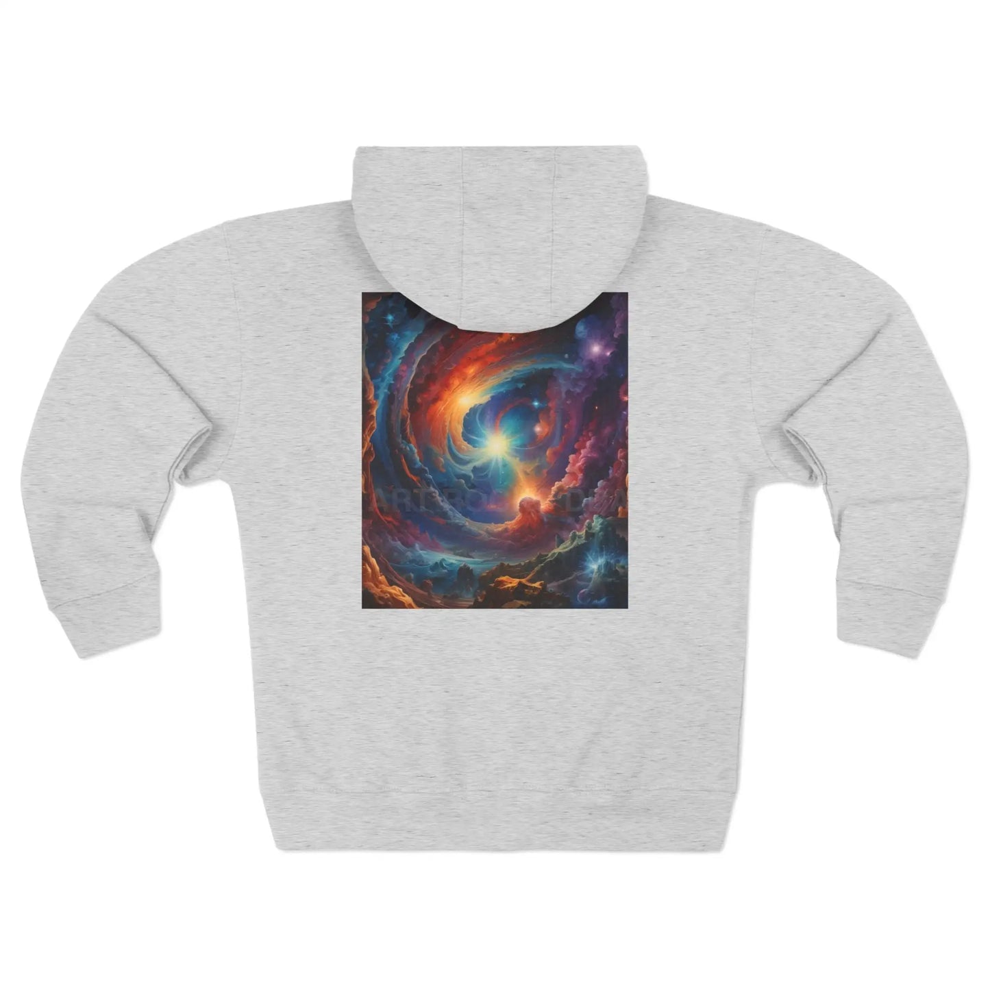 Colorful Cosmic Design Zip-Up Hoodie - XS / Heather Grey - Hoodie