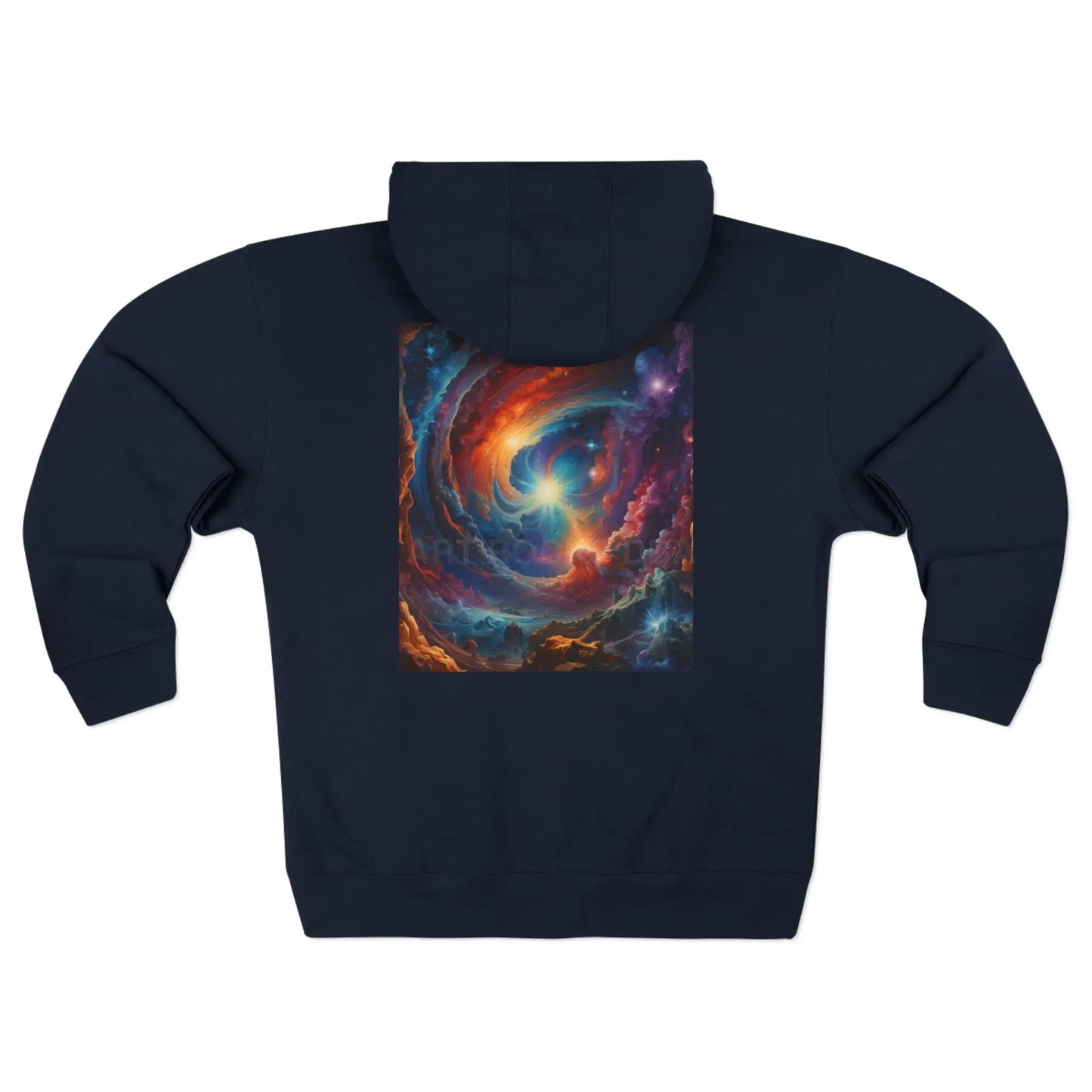 Colorful Cosmic Design Zip-Up Hoodie - XS / Navy - Hoodie