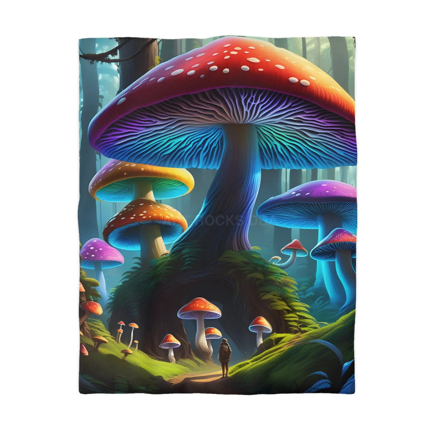 Colorful Mushroom Forest Duvet Cover Whimsical Bedding Bohemian Bedroom Decor Nature Lover Gift Cozy Home Accents