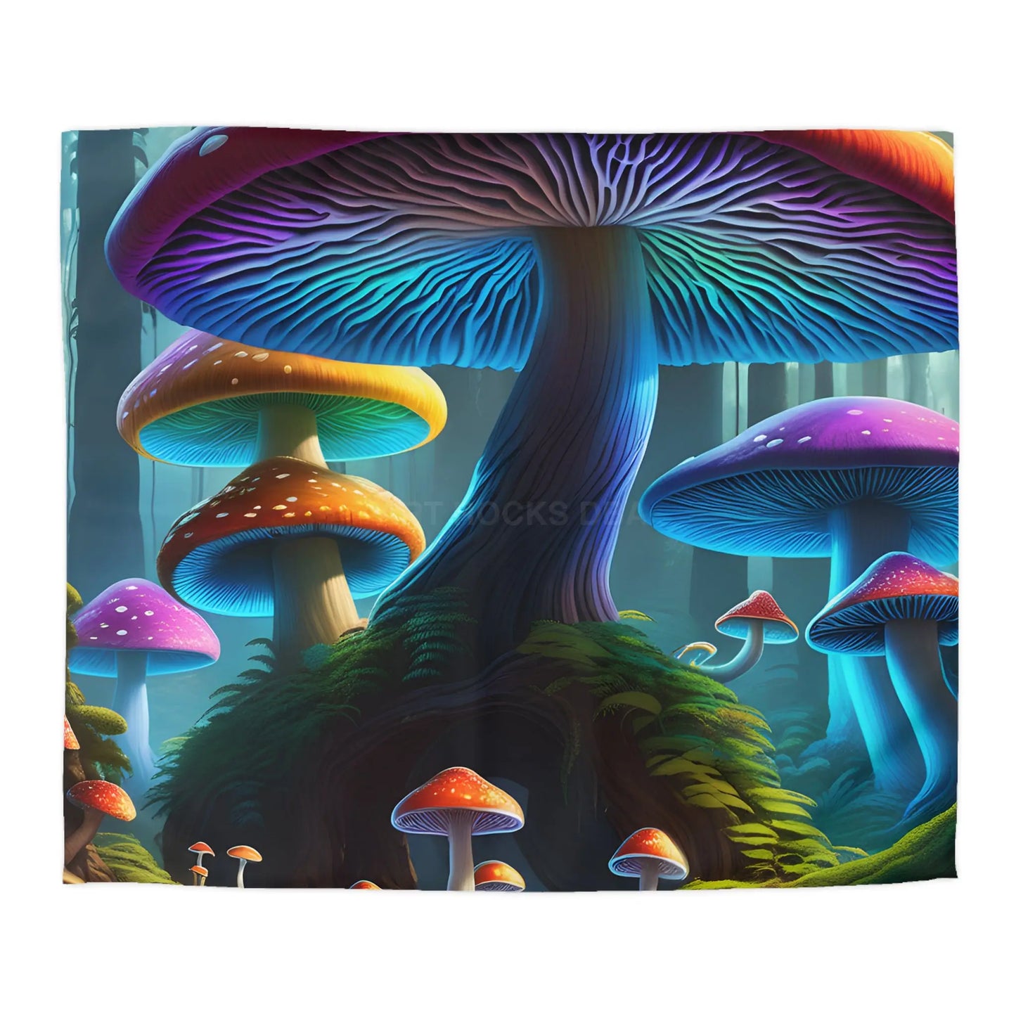 Colorful Mushroom Forest Duvet Cover Whimsical Bedding Bohemian Bedroom Decor Nature Lover Gift Cozy Home Accents