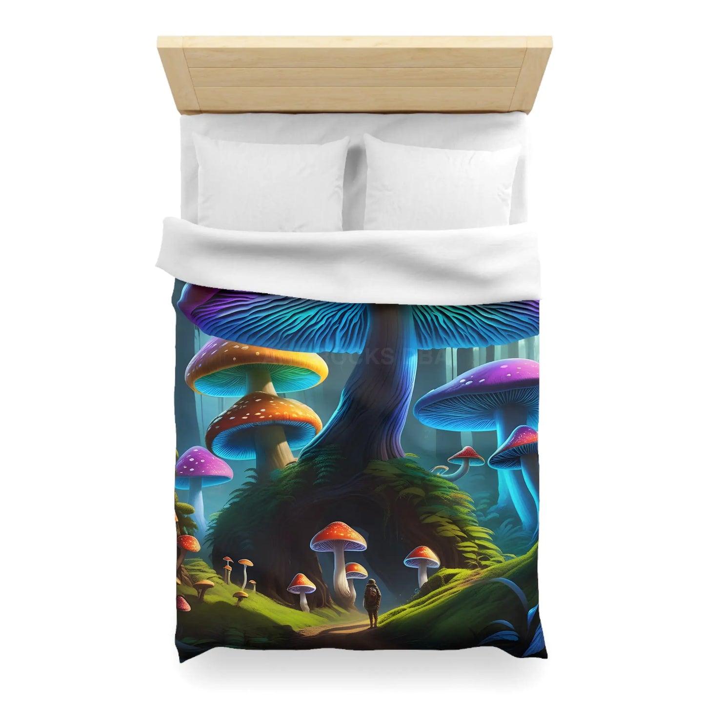 Colorful Mushroom Forest Duvet Cover Whimsical Bedding Bohemian Bedroom Decor Nature Lover Gift Cozy Home Accents