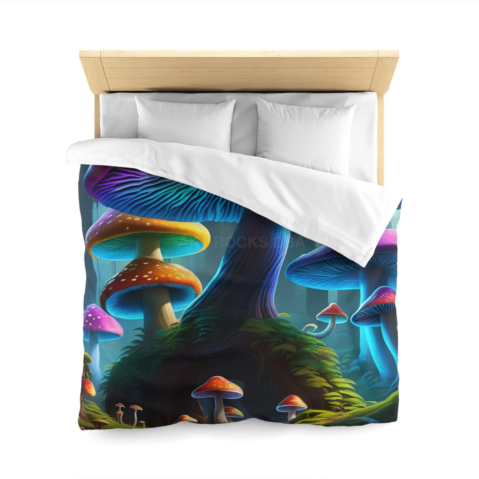 Colorful Mushroom Forest Duvet Cover Whimsical Bedding Bohemian Bedroom Decor Nature Lover Gift Cozy Home Accents