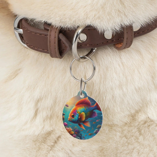 Colorful Reef Fish Pet Tag — Vibrant Ocean Dog & Cat ID Charm - 1’’ - Pets