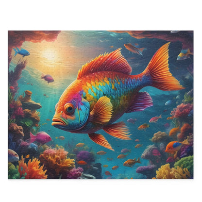 Colorful Tropical Fish Jigsaw Puzzle — 120/252/500 Pieces - 20’’ × 16’’ (500 pcs) - Puzzle