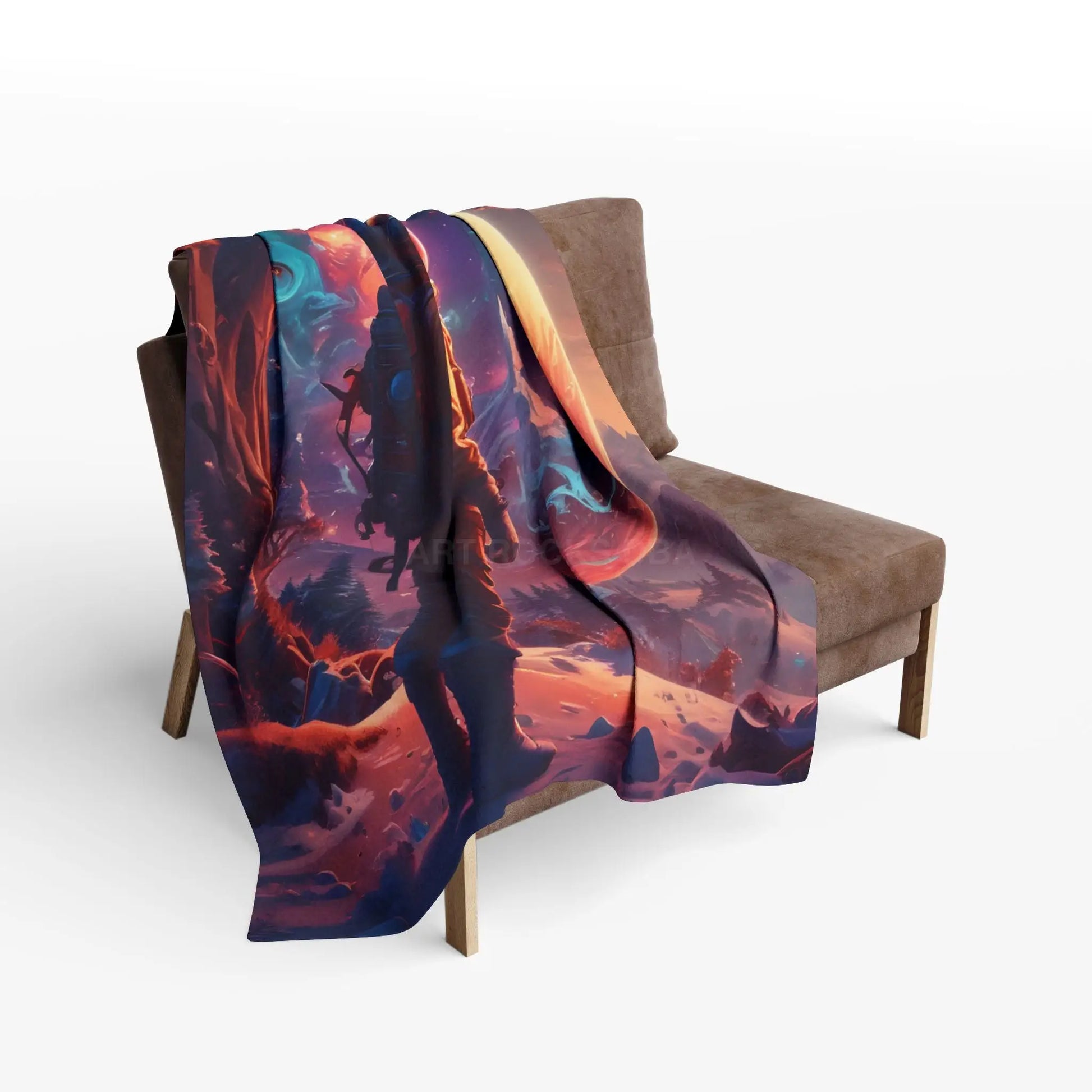 Cosmic Adventure Fleece Blanket - Cozy Space Decor for Astronaut Lovers Gift for Space Enthusiasts Astral Wall Art