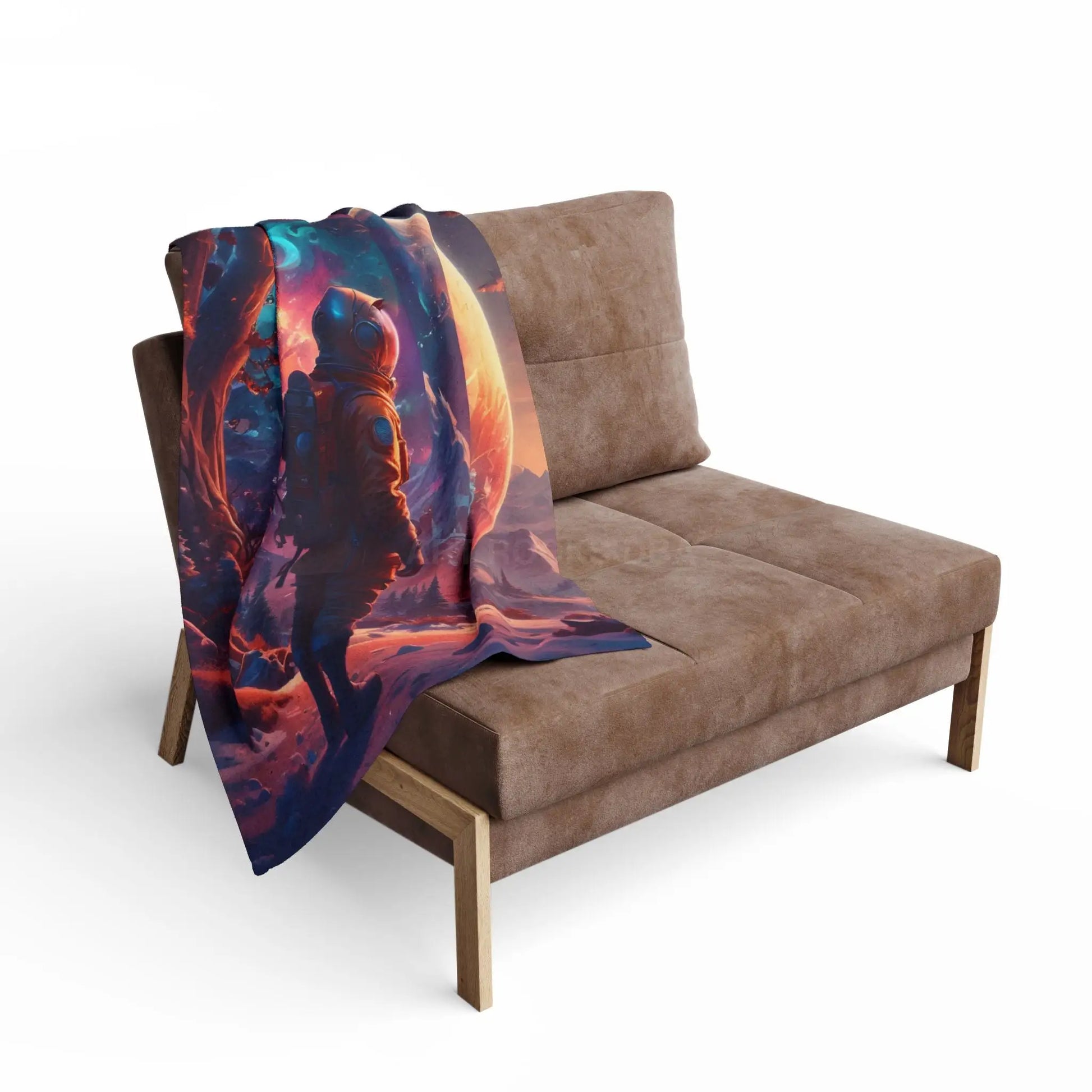 Cosmic Adventure Fleece Blanket - Cozy Space Decor for Astronaut Lovers Gift for Space Enthusiasts Astral Wall Art