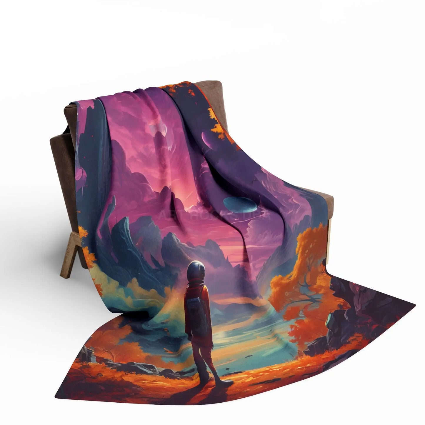 Cosmic Adventure Fleece Blanket - Space Themed Cozy Throw Gift for Stargazers Astronaut Lovers Home Decor Perfect