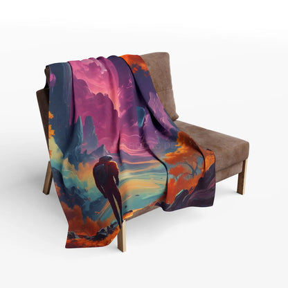 Cosmic Adventure Fleece Blanket - Space Themed Cozy Throw Gift for Stargazers Astronaut Lovers Home Decor Perfect