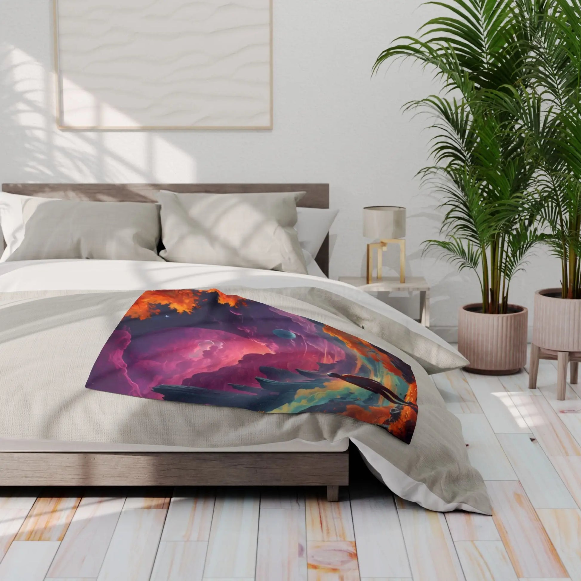 Cosmic Adventure Fleece Blanket - Space Themed Cozy Throw Gift for Stargazers Astronaut Lovers Home Decor Perfect