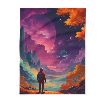 Cosmic Adventure Fleece Blanket - Space Themed Cozy Throw Gift for Stargazers Astronaut Lovers Home Decor Perfect