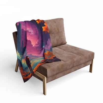 Cosmic Adventure Fleece Blanket - Space Themed Cozy Throw Gift for Stargazers Astronaut Lovers Home Decor Perfect