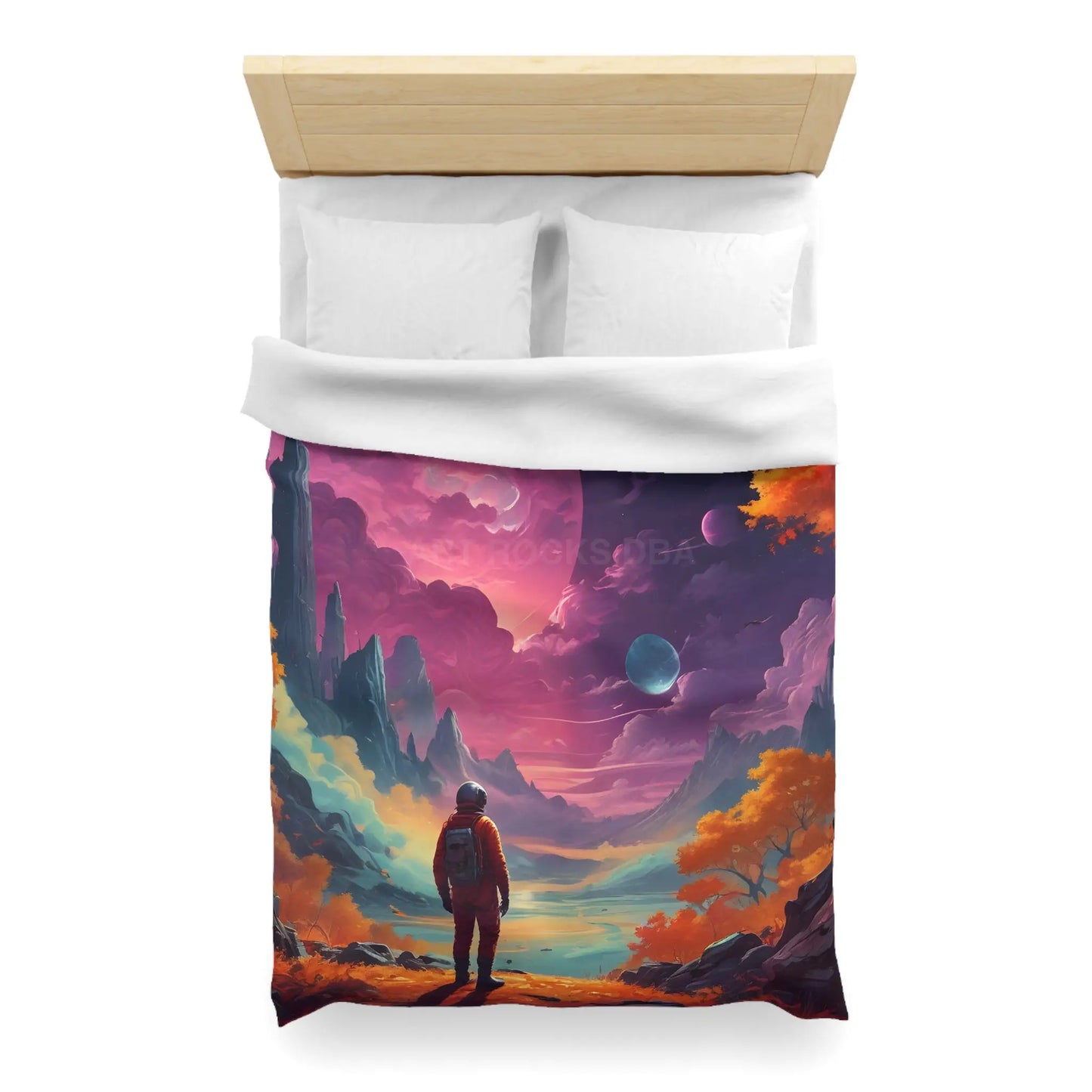 Cosmic Adventure Microfiber Duvet Cover | Space Decor Bedroom Makeover Gift for Astronomers Futuristic Bedding Starry