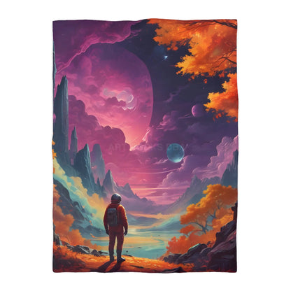 Cosmic Adventure Microfiber Duvet Cover | Space Decor Bedroom Makeover Gift for Astronomers Futuristic Bedding Starry