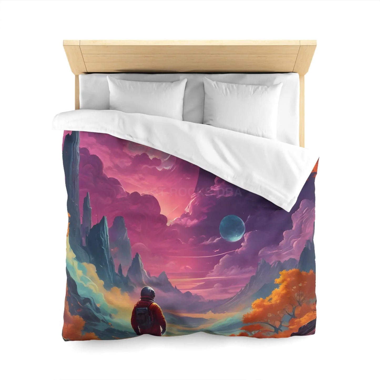 Cosmic Adventure Microfiber Duvet Cover | Space Decor Bedroom Makeover Gift for Astronomers Futuristic Bedding Starry