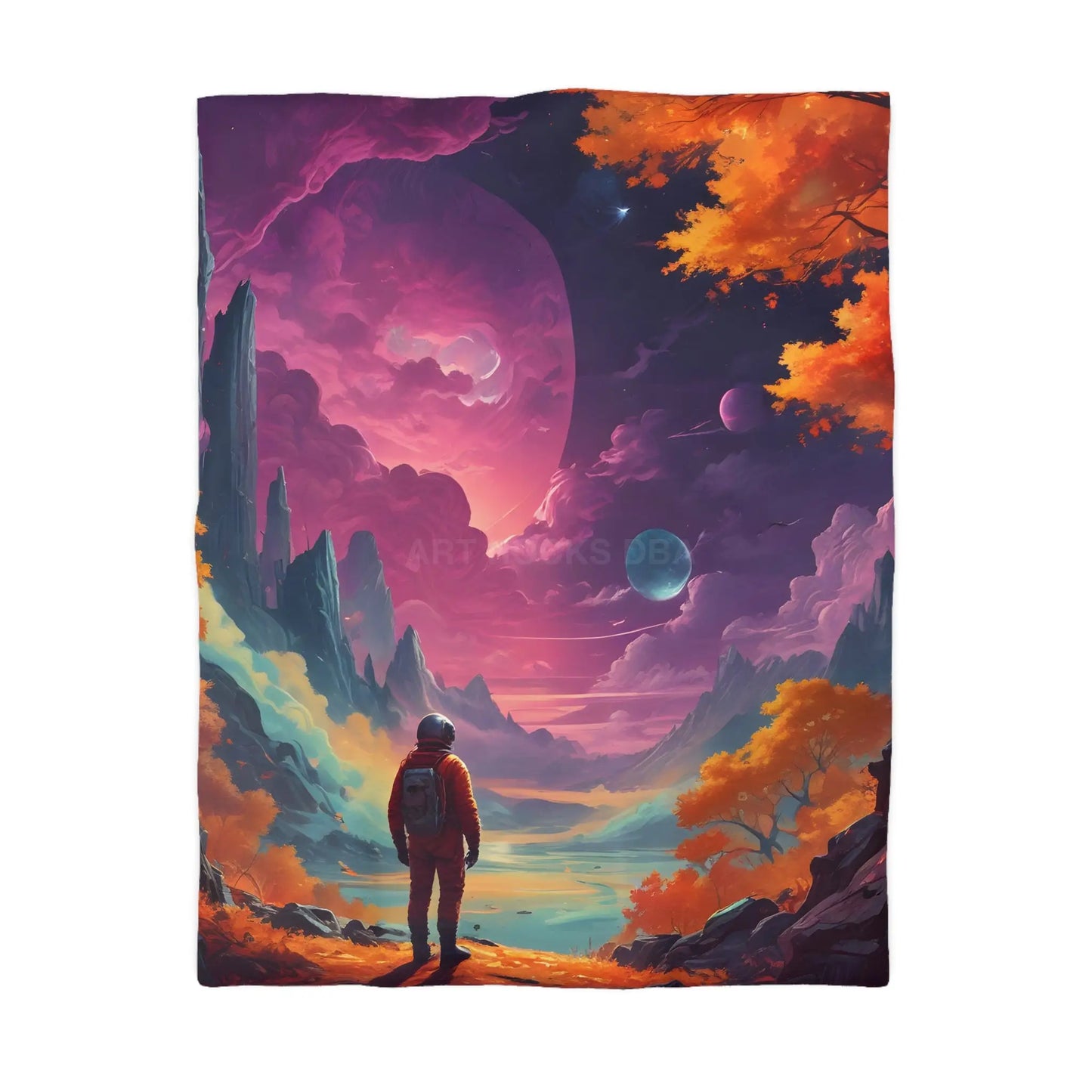 Cosmic Adventure Microfiber Duvet Cover | Space Decor Bedroom Makeover Gift for Astronomers Futuristic Bedding Starry