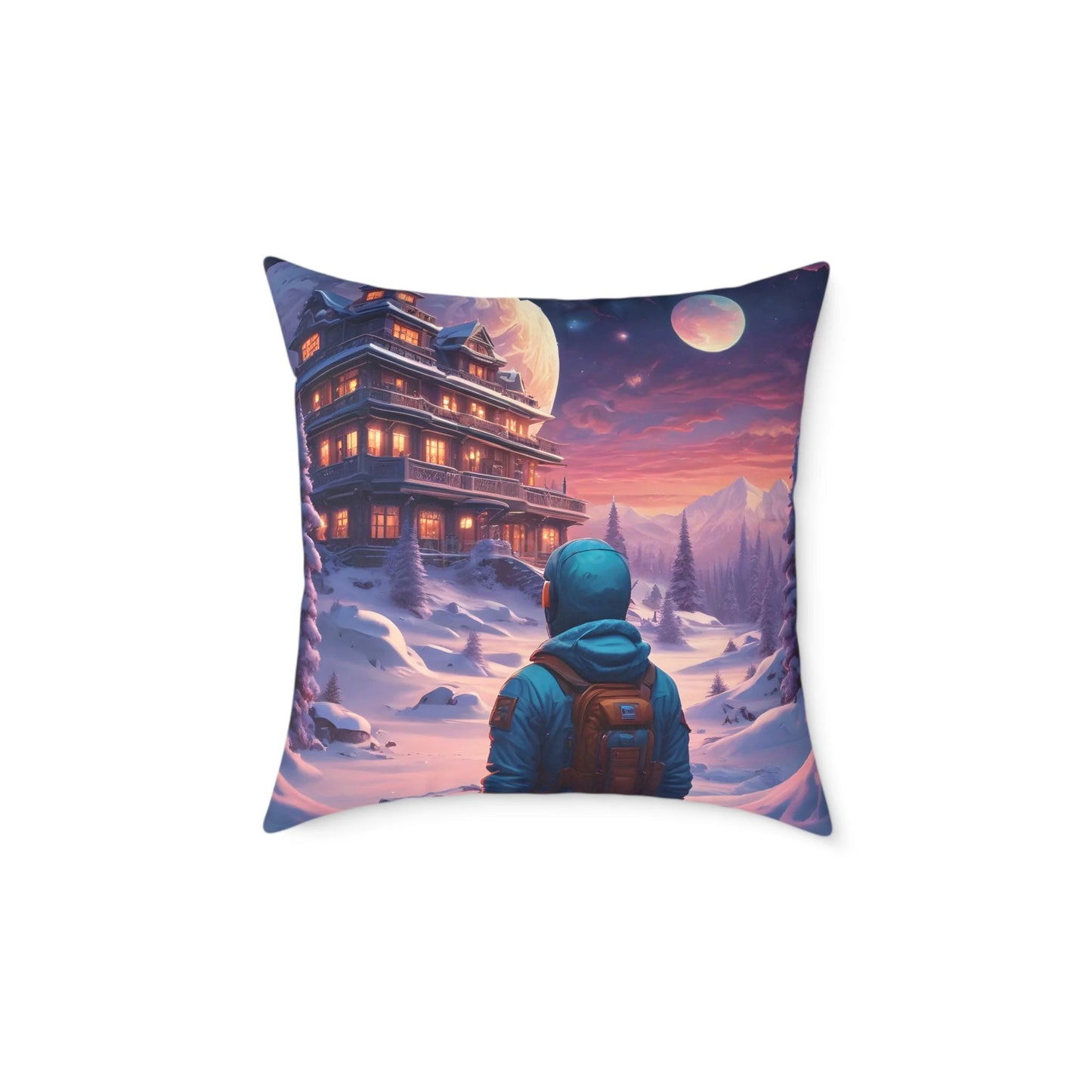 Cosmic Adventure Pillow Decorative Throw Cushion Celestial Decor Unique Home Accent Gift for Space Lovers Cozy